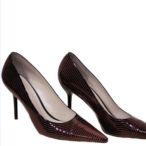 BCBGirls Black & Red Striped Patent Leather Stilettos- Like New - Picture 7 of 15